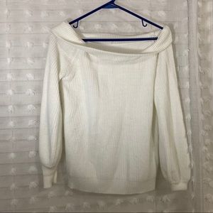 White Off shoulder Sweater